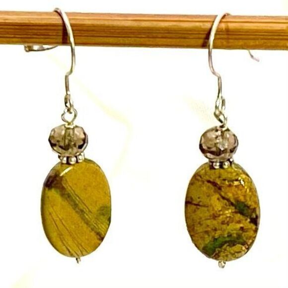 AMOx Jasper & Sterling Silver Dangle Earrings - Picture 1 of 6